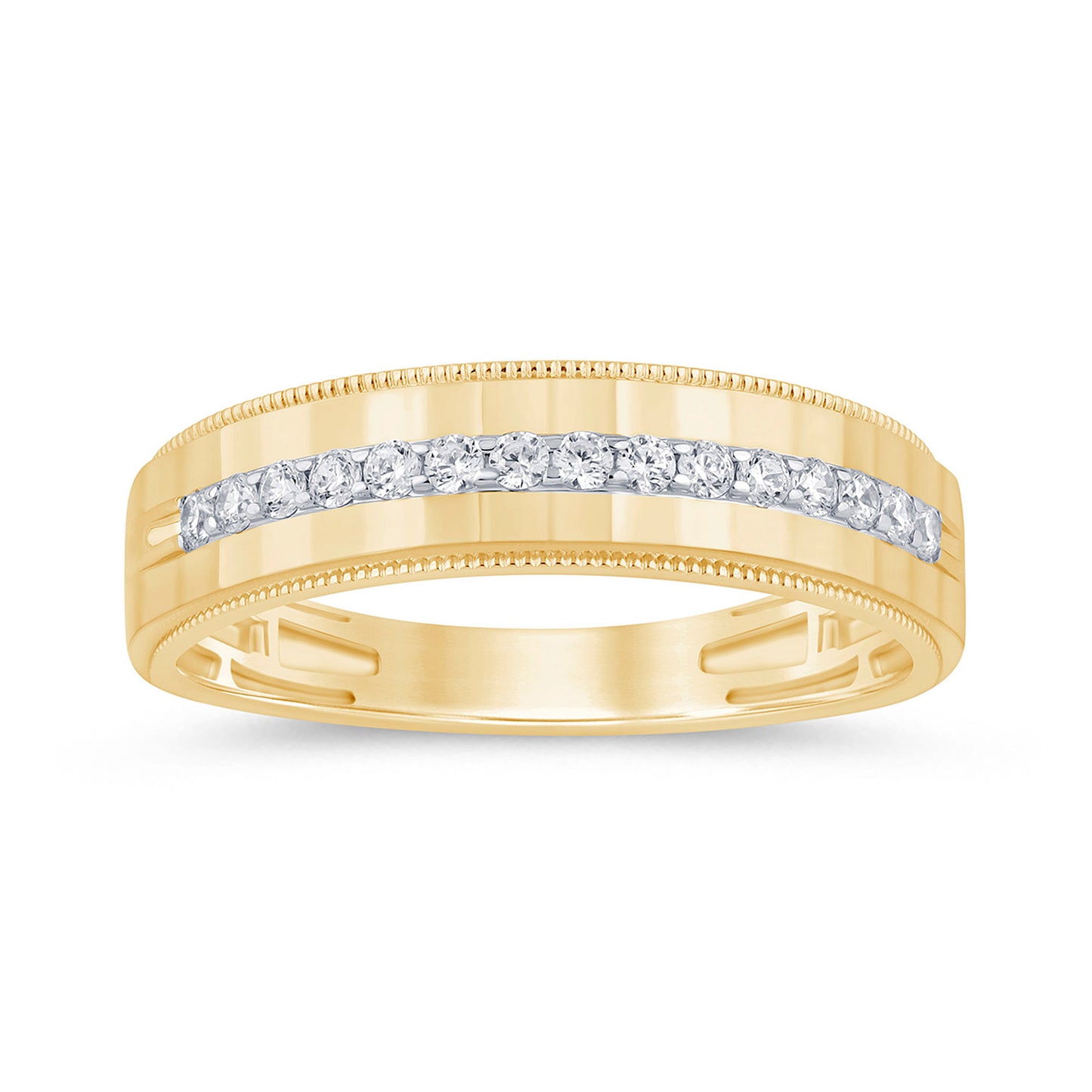 14K Yellow Gold 0.25 Cttw Lab Grown Diamond Mens Band