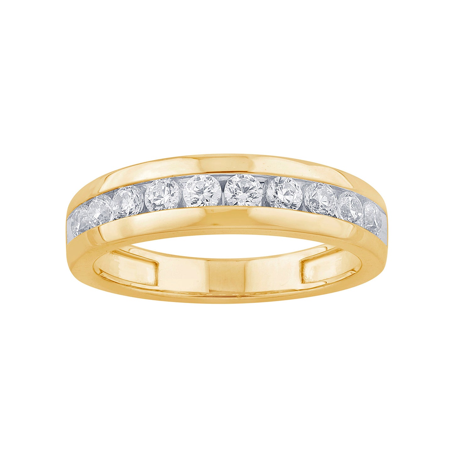 14K Yellow Or White Gold Lab Grown Diamond Mens Band