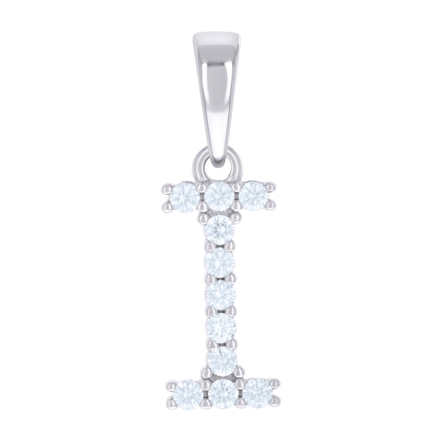 Sterling Silver Or Yellow-tone Unisex Cubic-Zirconia Initial Alphabet Charm Pendant