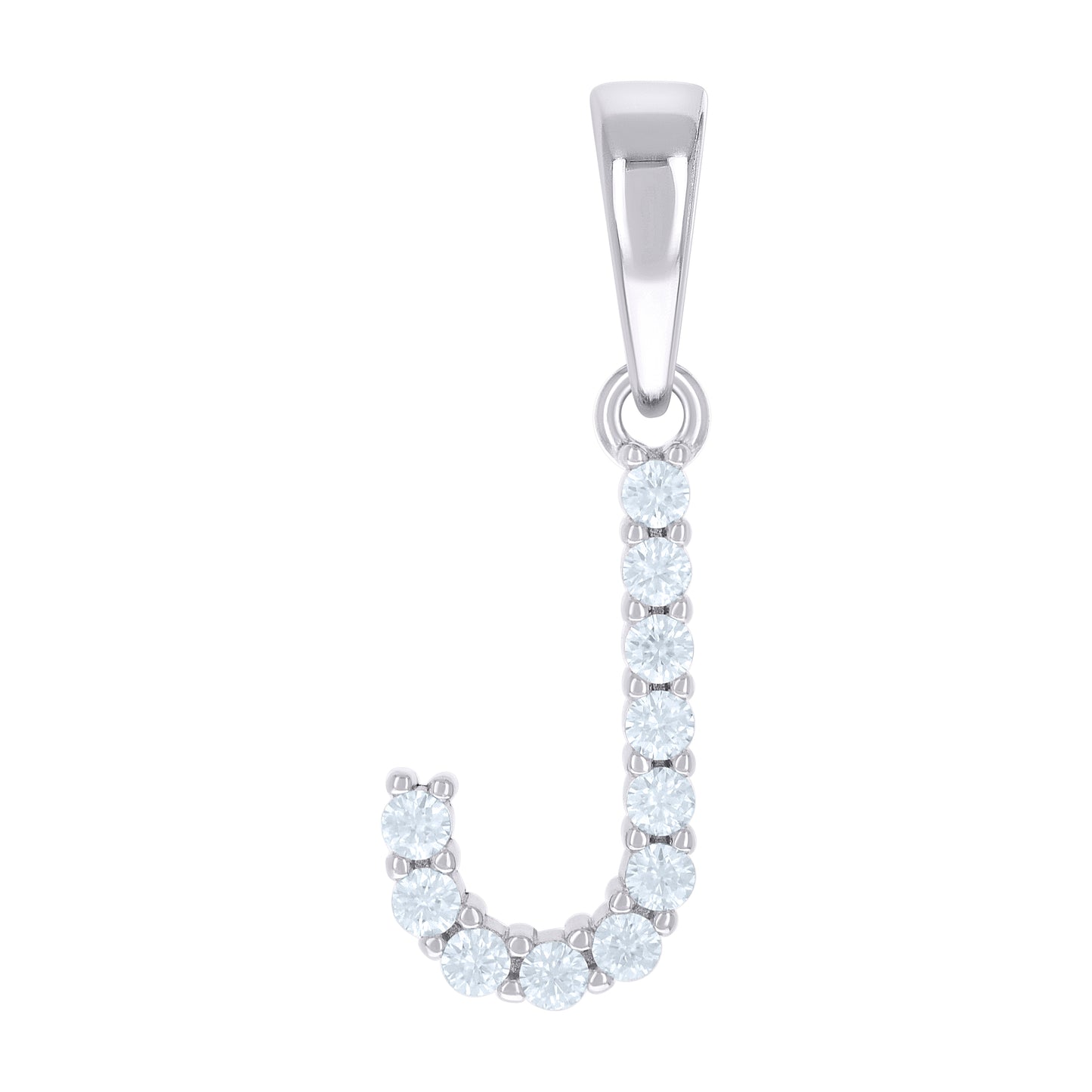 Sterling Silver Or Yellow-tone Unisex Cubic-Zirconia Initial Alphabet Charm Pendant