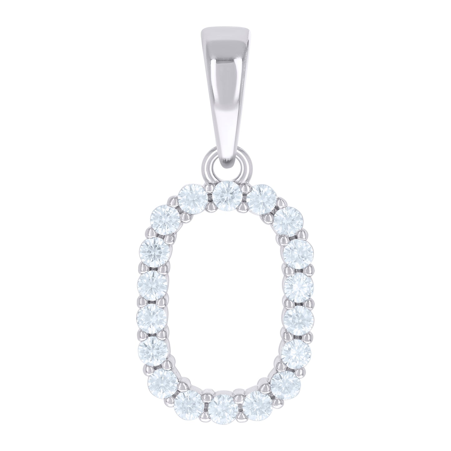 Sterling Silver Or Yellow-tone Unisex Cubic-Zirconia Initial Alphabet Charm Pendant