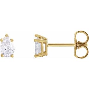 14K Yellow Gold Pear 5 X 3 Mm 3/8 Ctw Lab Grown Diamond Tapered Basket Earrings