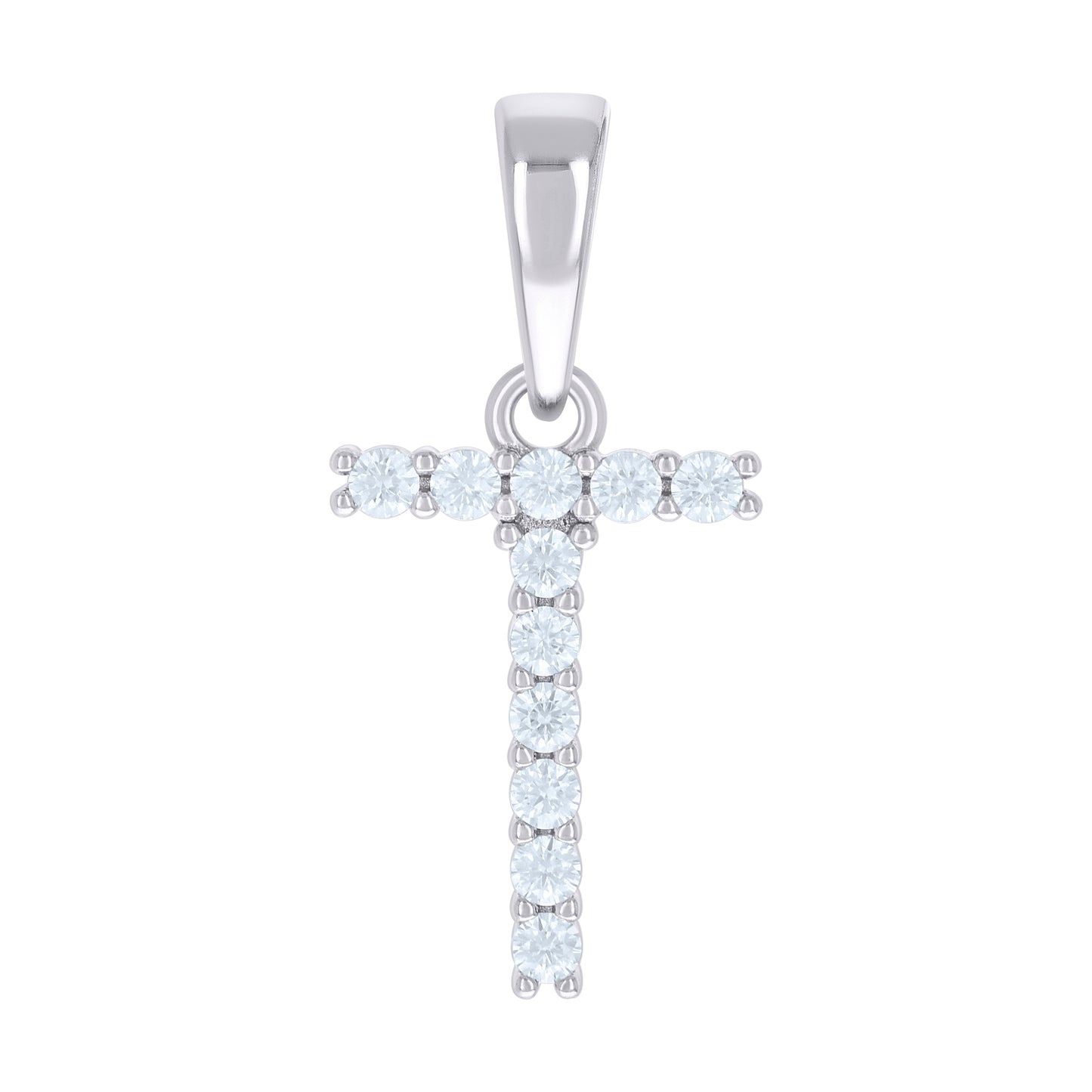 Sterling Silver Or Yellow-tone Unisex Cubic-Zirconia Initial Alphabet Charm Pendant