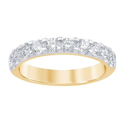 14K Yellow Gold 0.98-0.99  Cttw Lab Grown Diamond Ladies Band