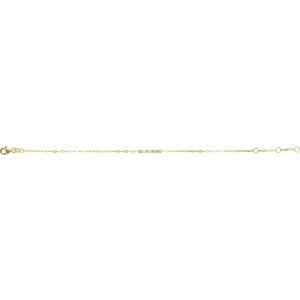 14K Yellow Gold 1/6 CTW Natural Diamond Three-Stone Bar 6-7 1/2" Link Bracelet