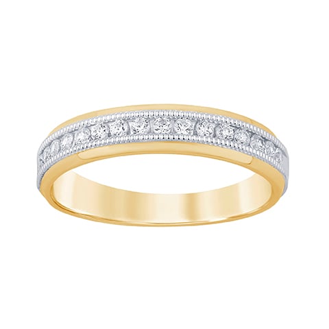 14K Yellow Gold 0.24-0.26  Cttw Lab Grown Diamond Ladies Band