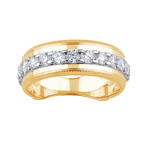 14K Yellow Gold 1.47-1.51 Cttw Lab Grown Diamond Mens Band