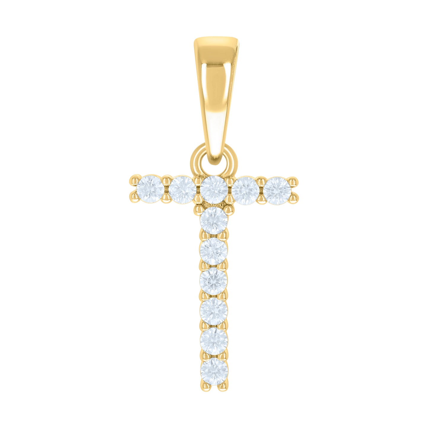 Sterling Silver Or Yellow-tone Unisex Cubic-Zirconia Initial Alphabet Charm Pendant