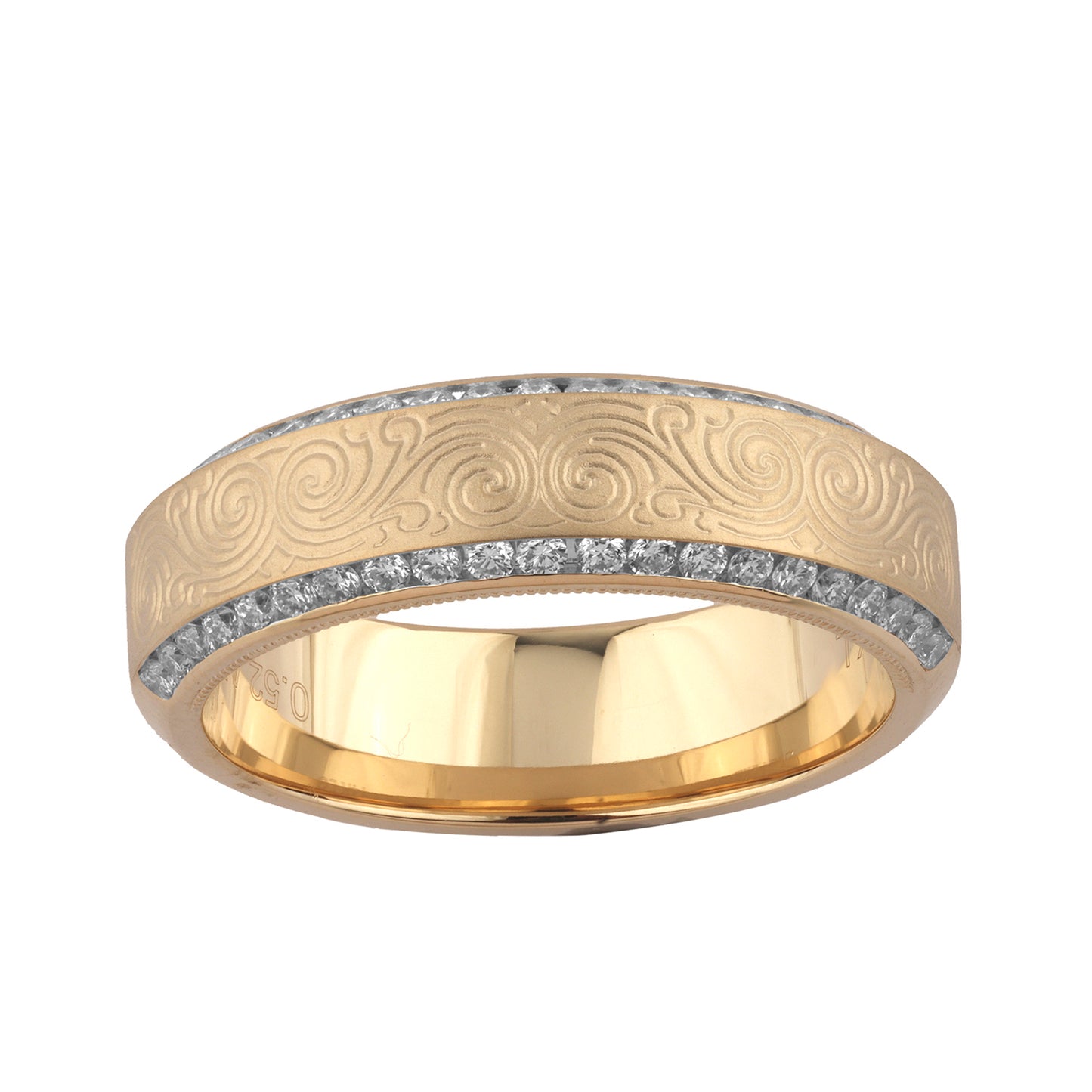 14K Yellow Gold 0.47-0.52 Cttw Lab Grown Diamond Mens Band