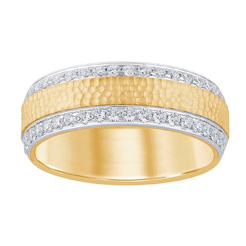 14K Yellow Gold 0.72-0.75 Cttw Lab Grown Diamond Mens Band