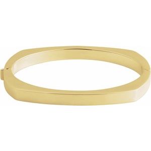 14K Yellow Gold 6 Mm 6 1/2 In Polished Hinged Bangle Bracelet