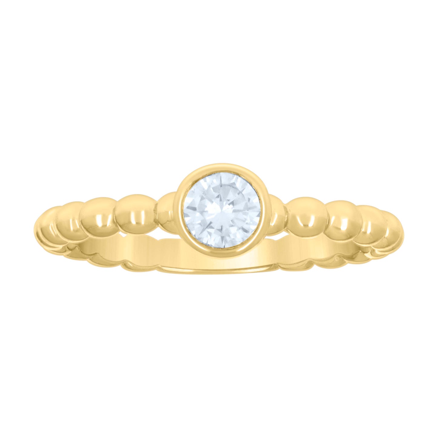 Sterling Silver Yellow-tone Womens Cubic-Zirconia Fashion Bridal Anniversary Wedding Engagement Band Ring