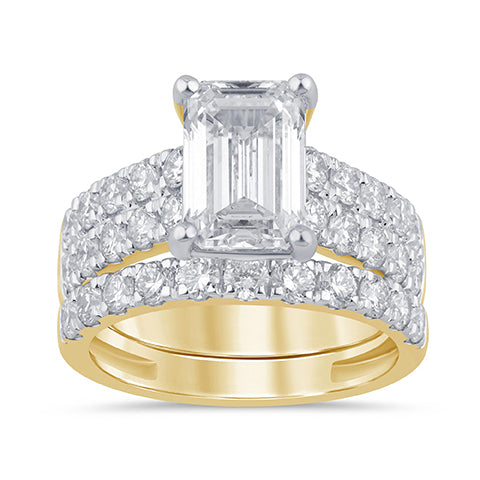 14K Yellow Gold 5.07-5.09 Cttw Lab Grown Diamond Ladies Ring