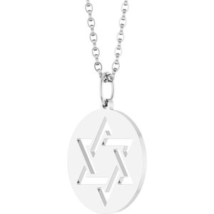 Sterling Silver 20.3 X 15 Mm 18 In Polished Star Of David Necklace
