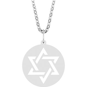 Sterling Silver 20.3 X 15 Mm 18 In Polished Star Of David Necklace
