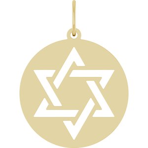 14K Yellow Gold 20.3 X 15 Mm Polished Star Of David Pendant