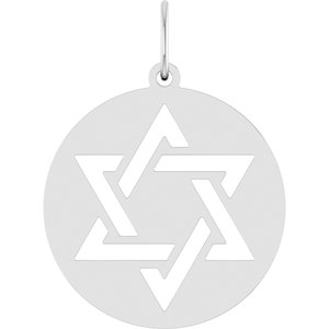 14K White Gold 20.3 X 15 Mm Polished Star Of David Pendant