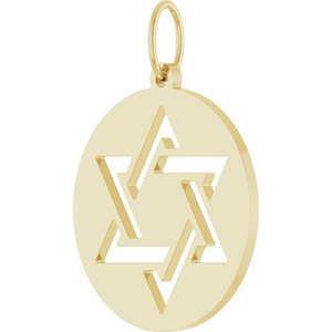 14K Yellow Gold 20.3 X 15 Mm Polished Star Of David Pendant