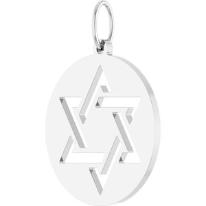 14K White Gold 20.3 X 15 Mm Polished Star Of David Pendant