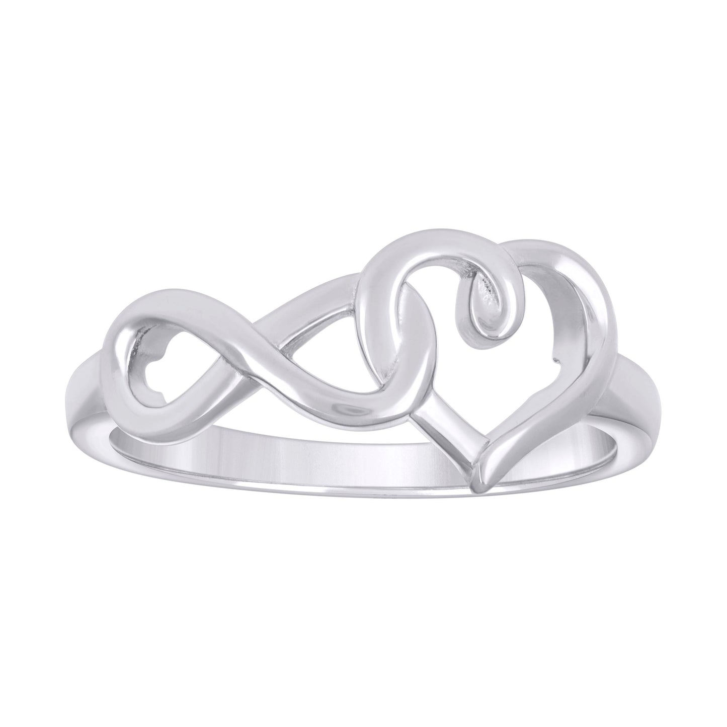 Sterling Silver Womens Infinity Love Heart Bridal Anniversary Wedding Engagement Band Ring