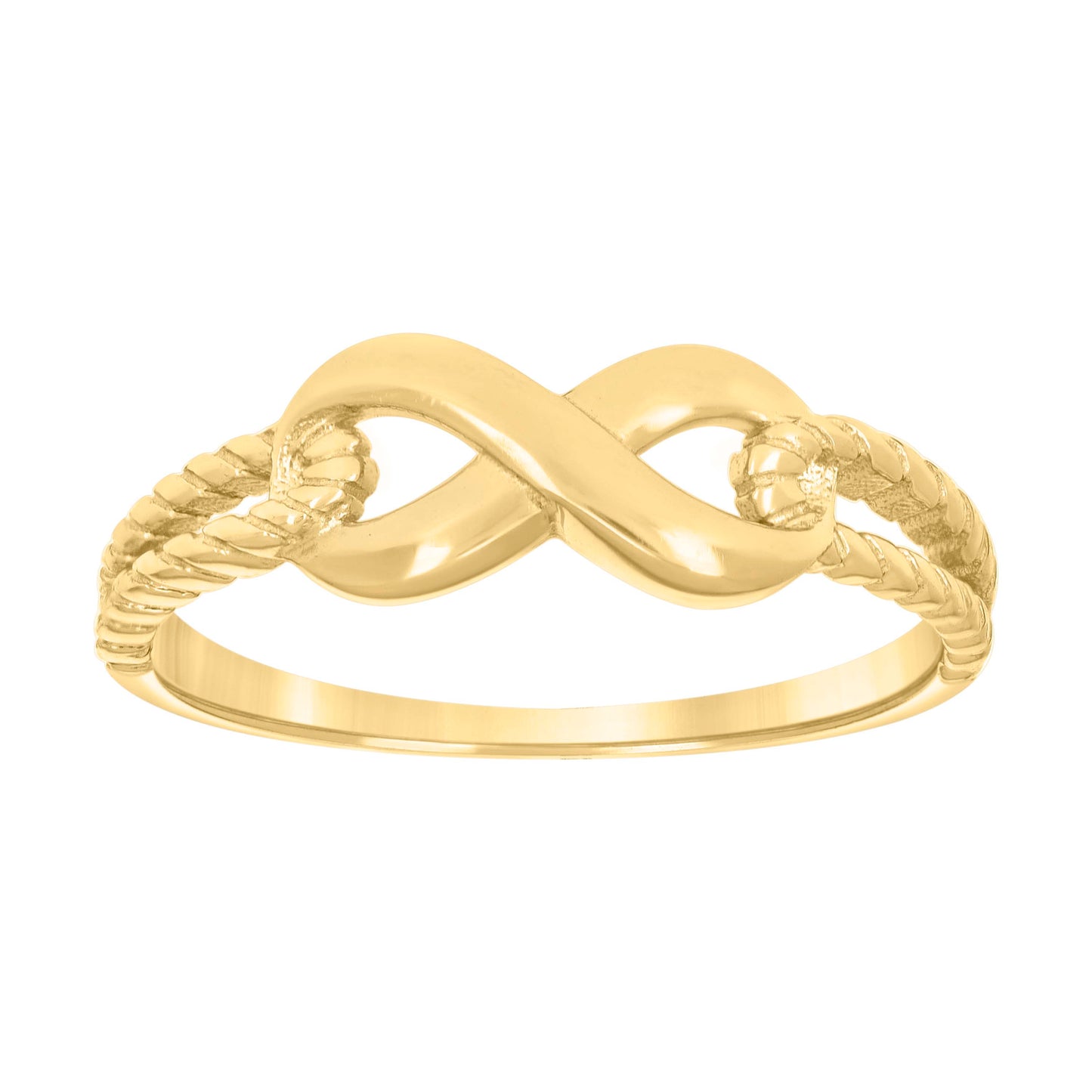 Sterling Silver Yellow-tone Womens Infinity Love Bridal Anniversary Wedding Engagement Band Ring