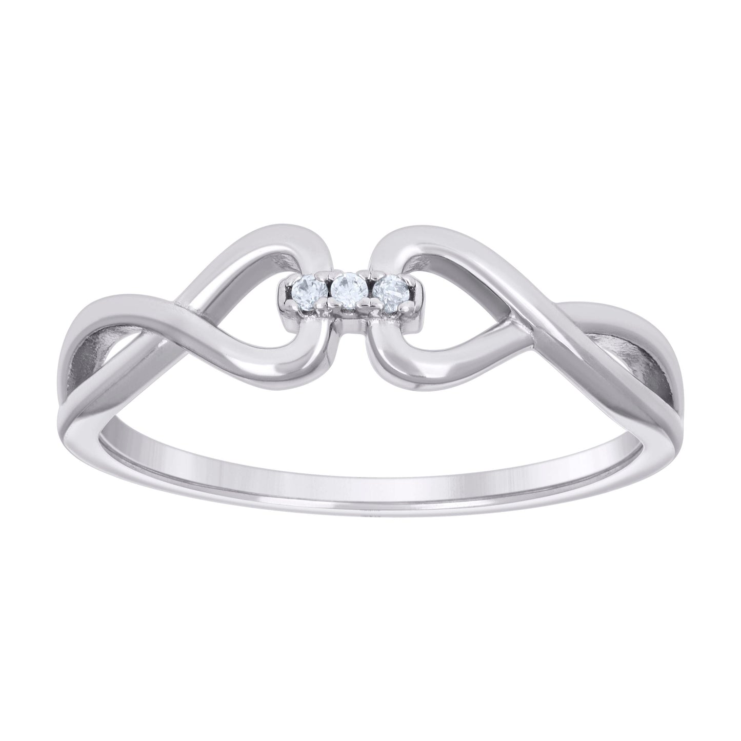 Sterling Silver Women's Cubic-Zirconia Infinity Bridal Anniversary Wedding Engagement Band Ring