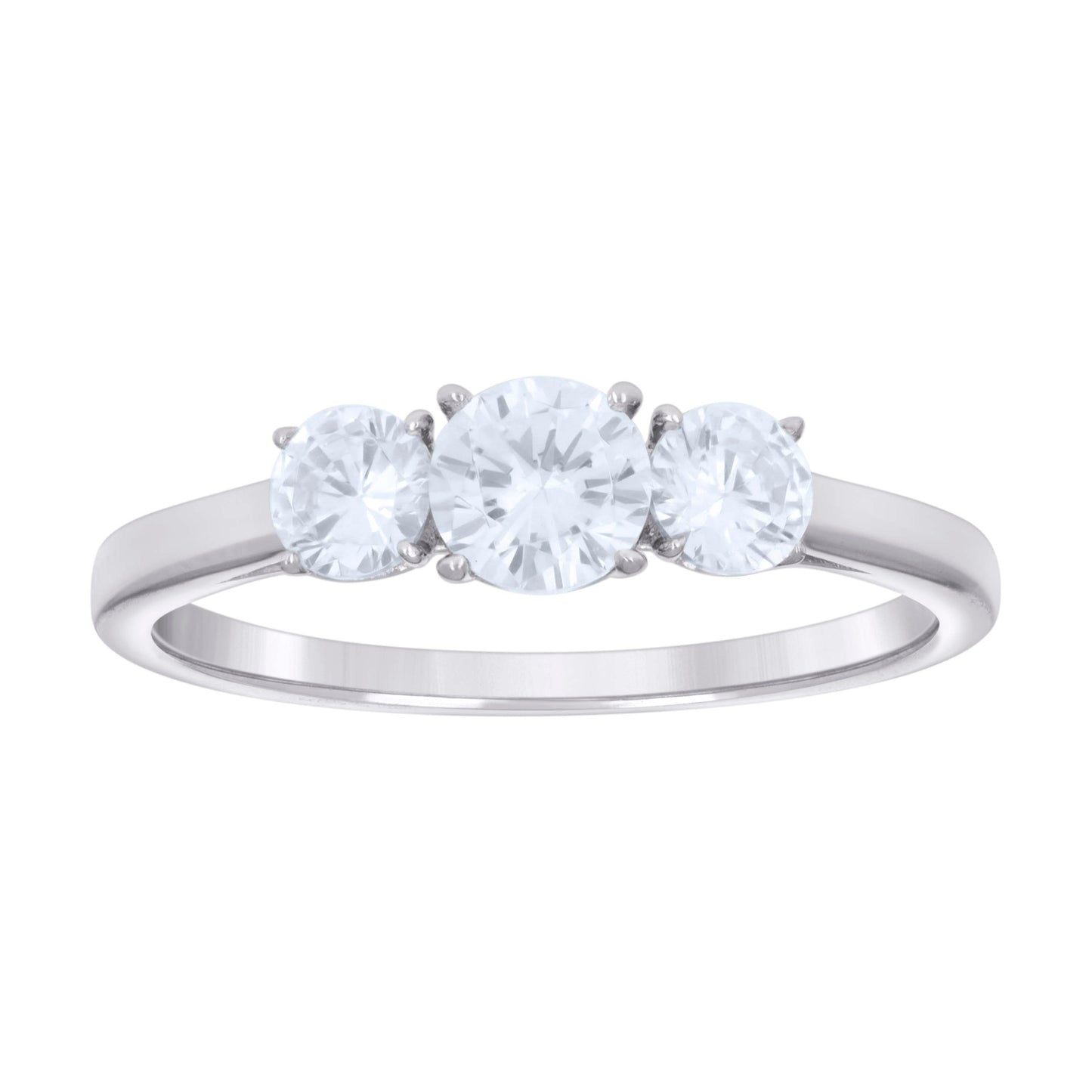 Sterling Silver Women's Cubic-Zirconia Bridal Anniversary Engagement Wedding Ring