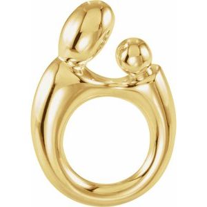 14K Yellow Gold Mother And Child Slide Pendant