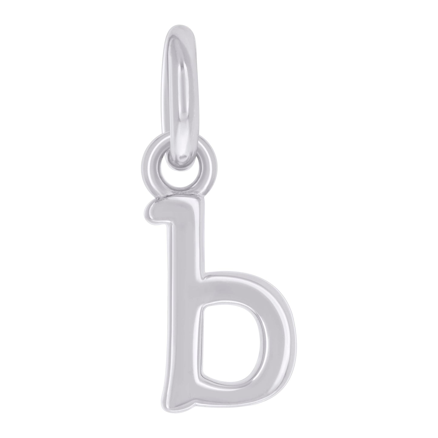 Sterling Silver Unisex Initial Small Alphabet Charm Pendant
