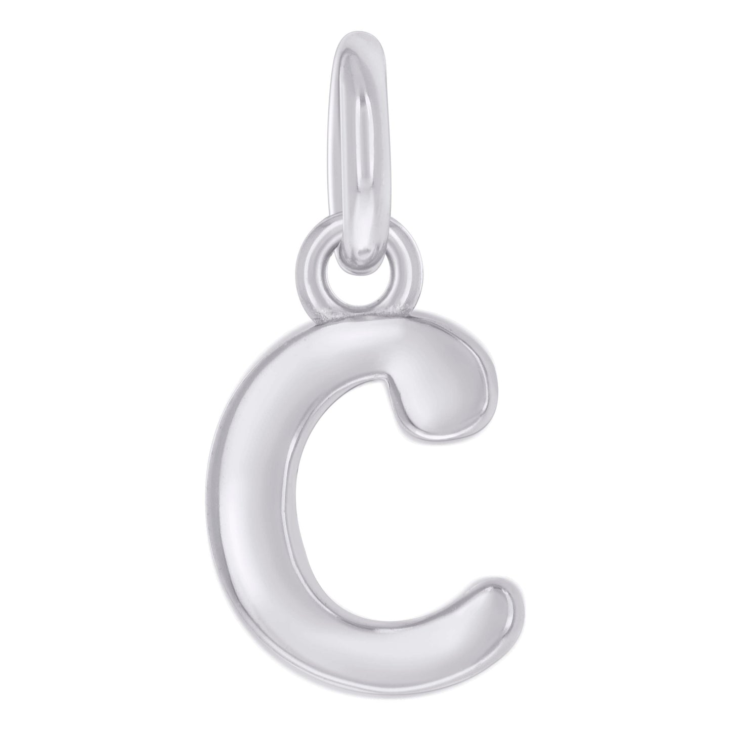 Sterling Silver Unisex Initial Small Alphabet Charm Pendant