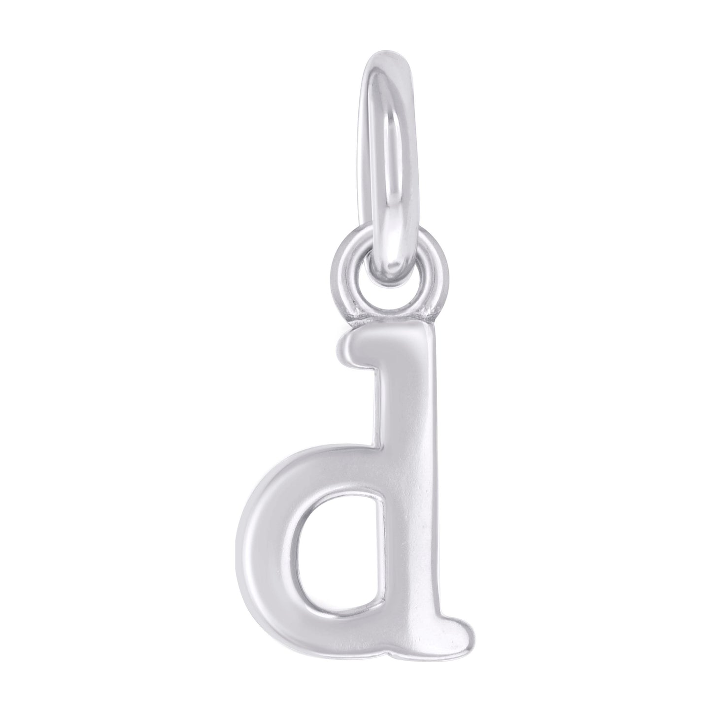 Sterling Silver Unisex Initial Small Alphabet Charm Pendant