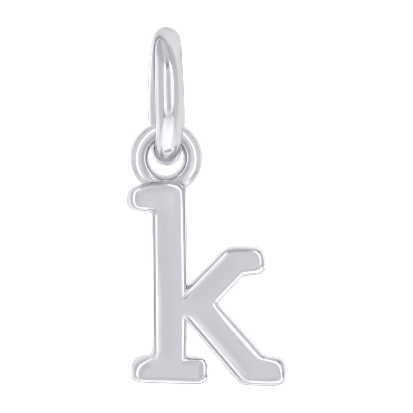 Sterling Silver Unisex Initial Small Alphabet Charm Pendant