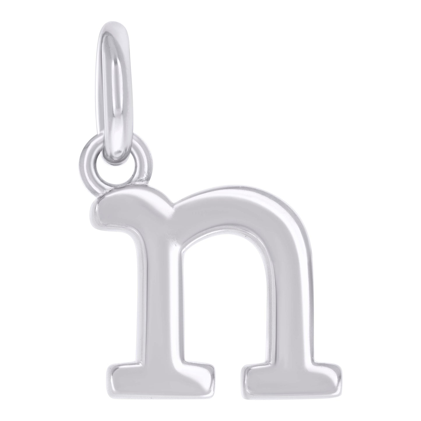 Sterling Silver Unisex Initial Small Alphabet Charm Pendant