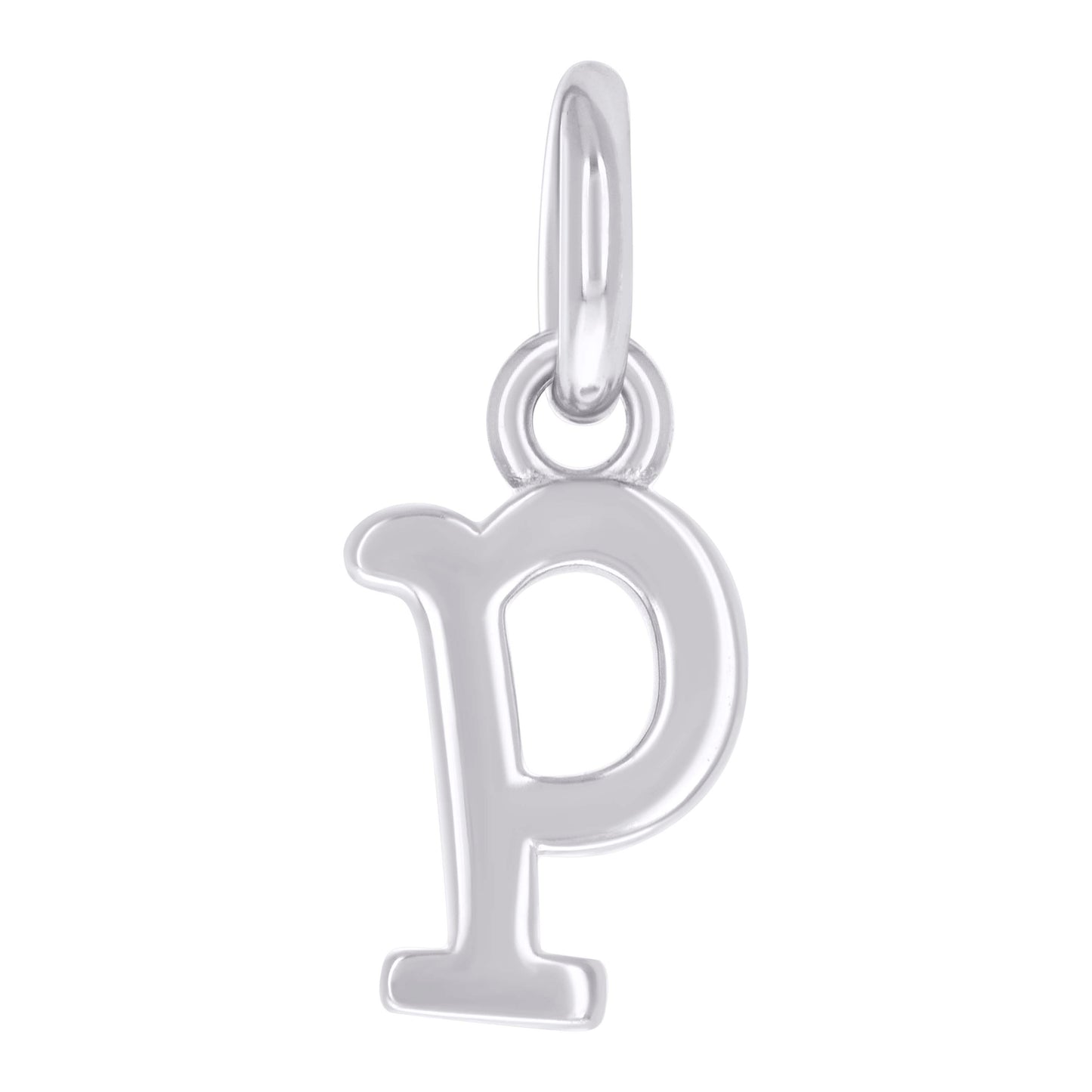 Sterling Silver Unisex Initial Small Alphabet Charm Pendant