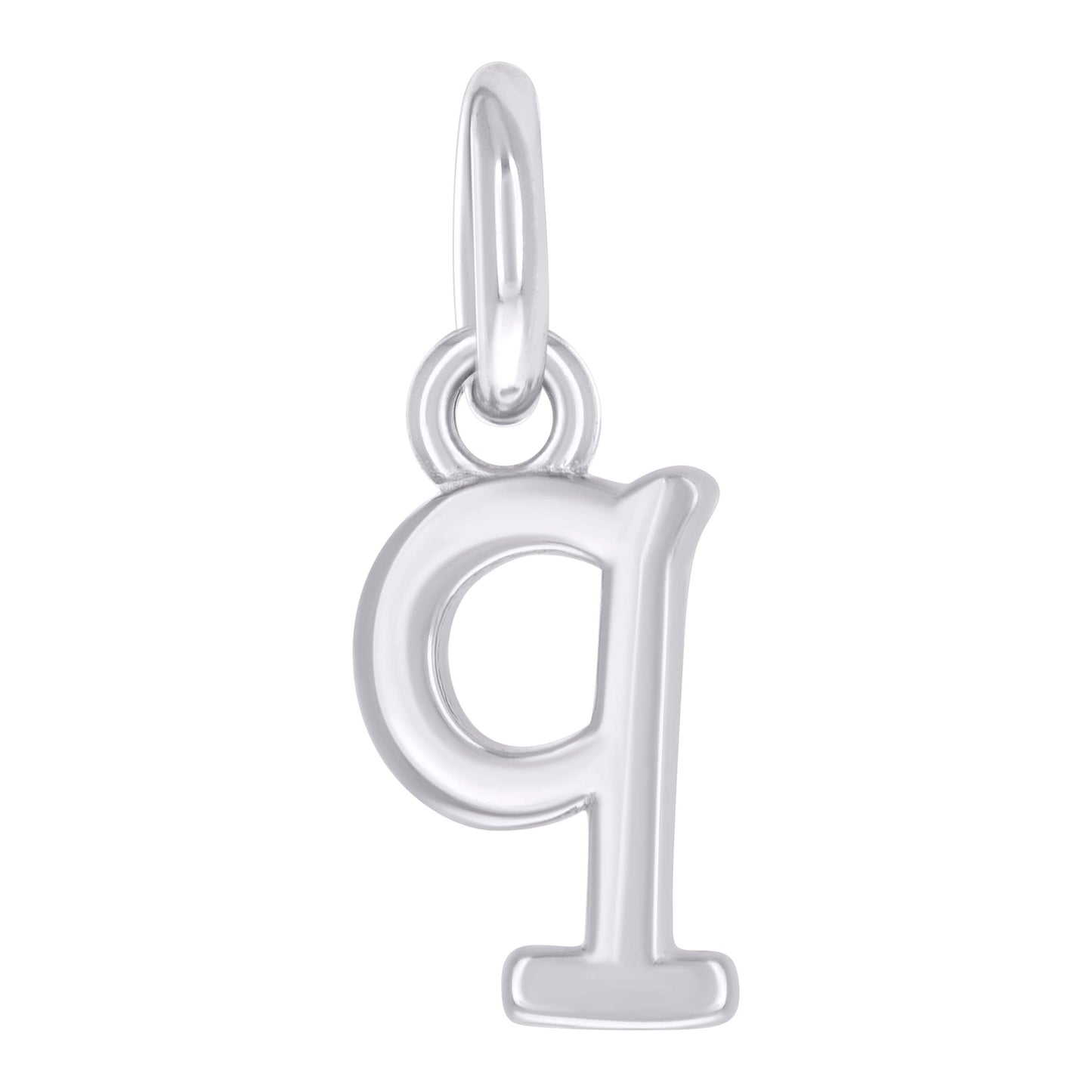 Sterling Silver Unisex Initial Small Alphabet Charm Pendant