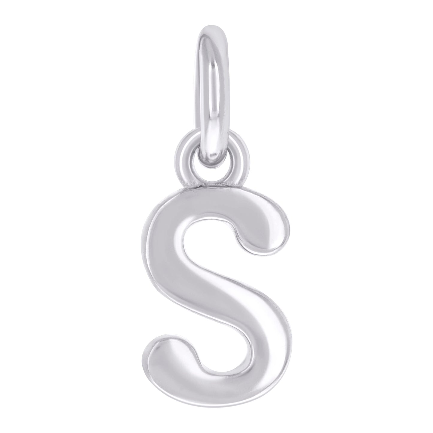 Sterling Silver Unisex Initial Small Alphabet Charm Pendant