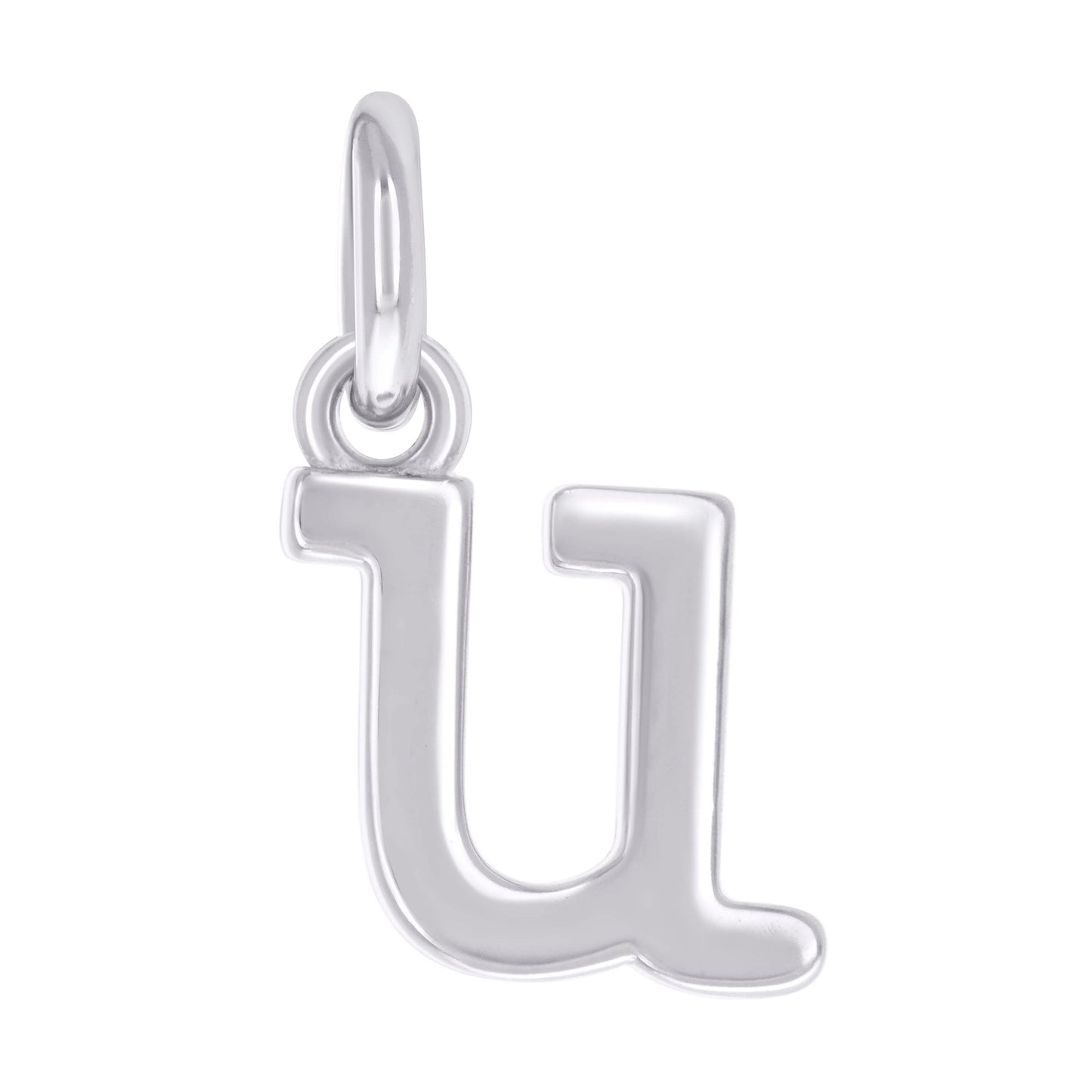 Sterling Silver Unisex Initial Small Alphabet Charm Pendant