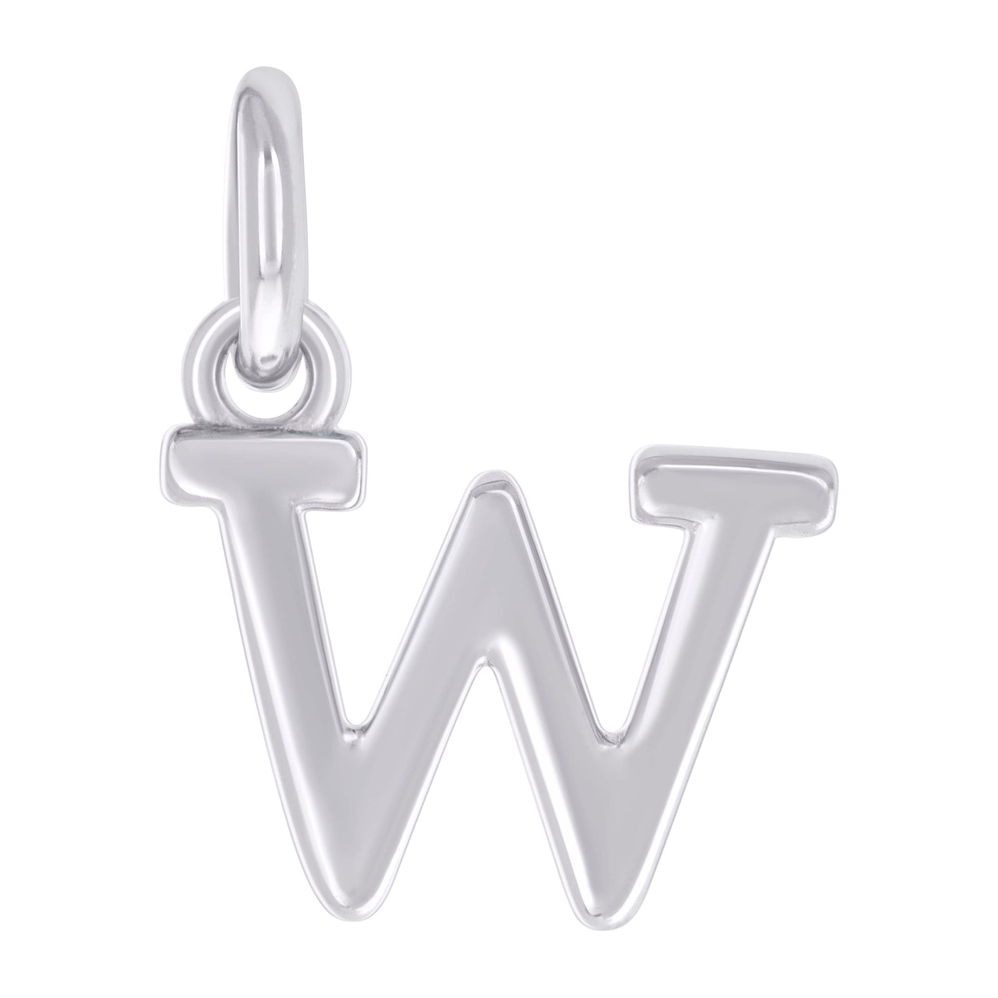 Sterling Silver Unisex Initial Small Alphabet Charm Pendant