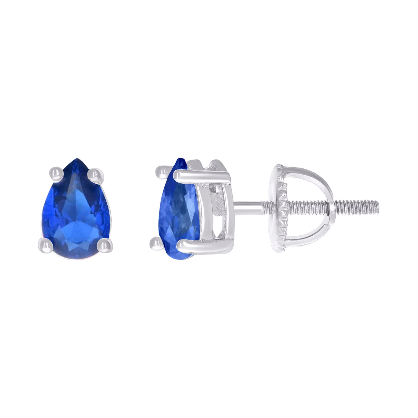 Sterling Silver Womens Pear Cubic-Zirconia Tear Drop Stud Earrings