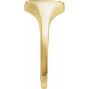14K Yellow Gold Round 10.5 X 10.3 Mm Polished Polished Engravable Signet Ring Size 7