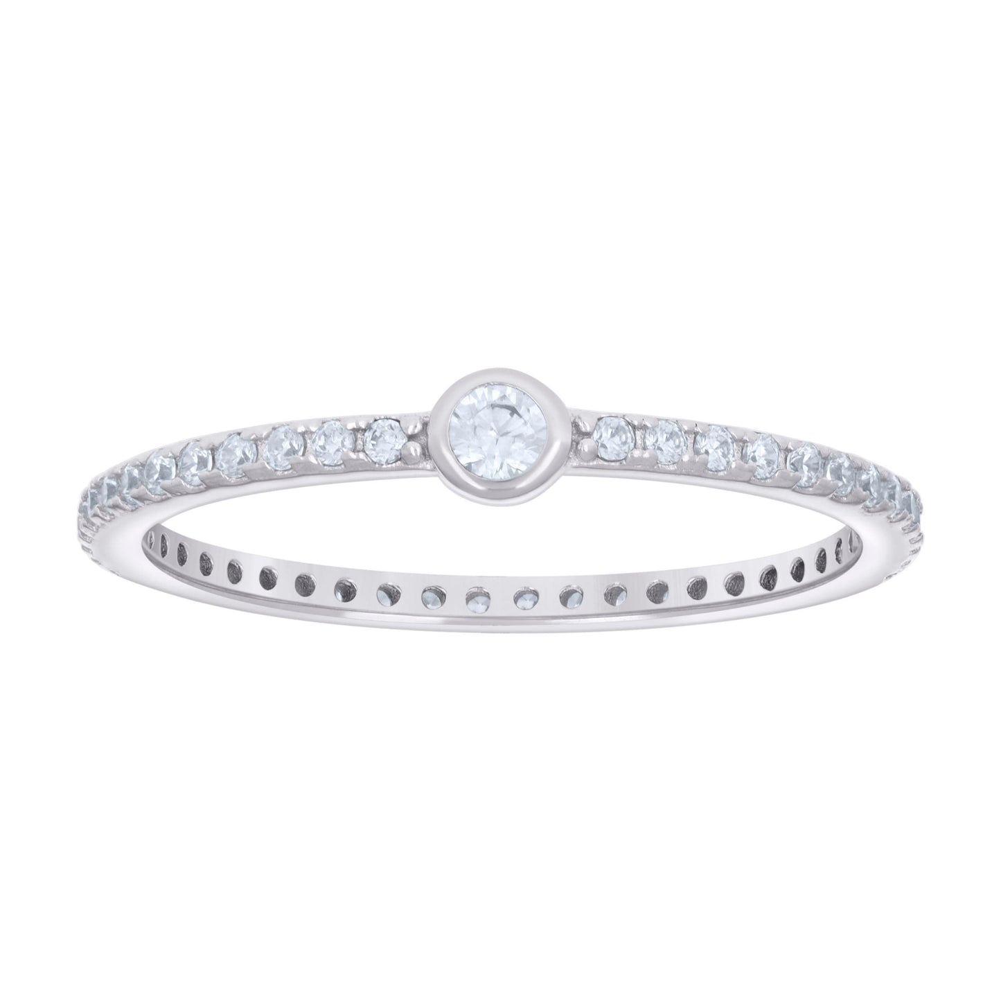 Sterling Silver Women's Cubic-Zirconia Bridal Anniversary Engagement Wedding Ring