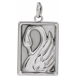 Sterling Silver 17.9 X 9.8 Mm Polished Swan Pendant