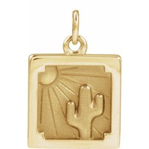 14K Yellow Gold 12.3 X 10 Mm Polished Desert Pendant