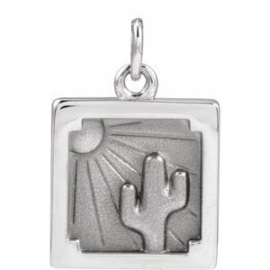 Sterling Silver 12.3 X 10 Mm Polished Desert Pendant