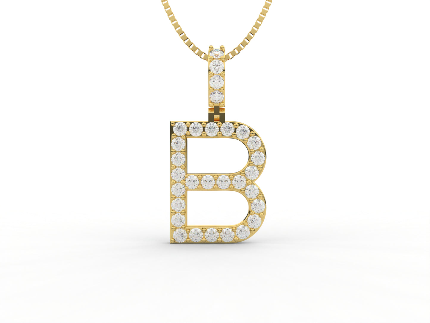 14K Yellow Gold Lab Grown Diamond Initial Charm