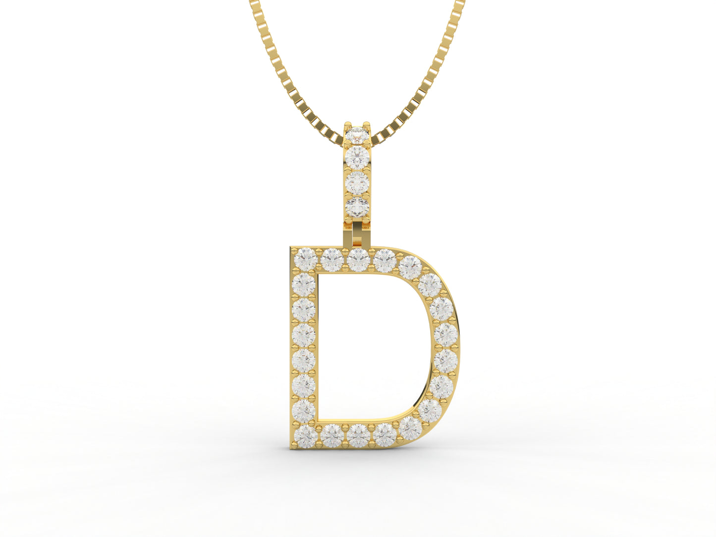 14K Yellow Gold Lab Grown Diamond Initial Charm