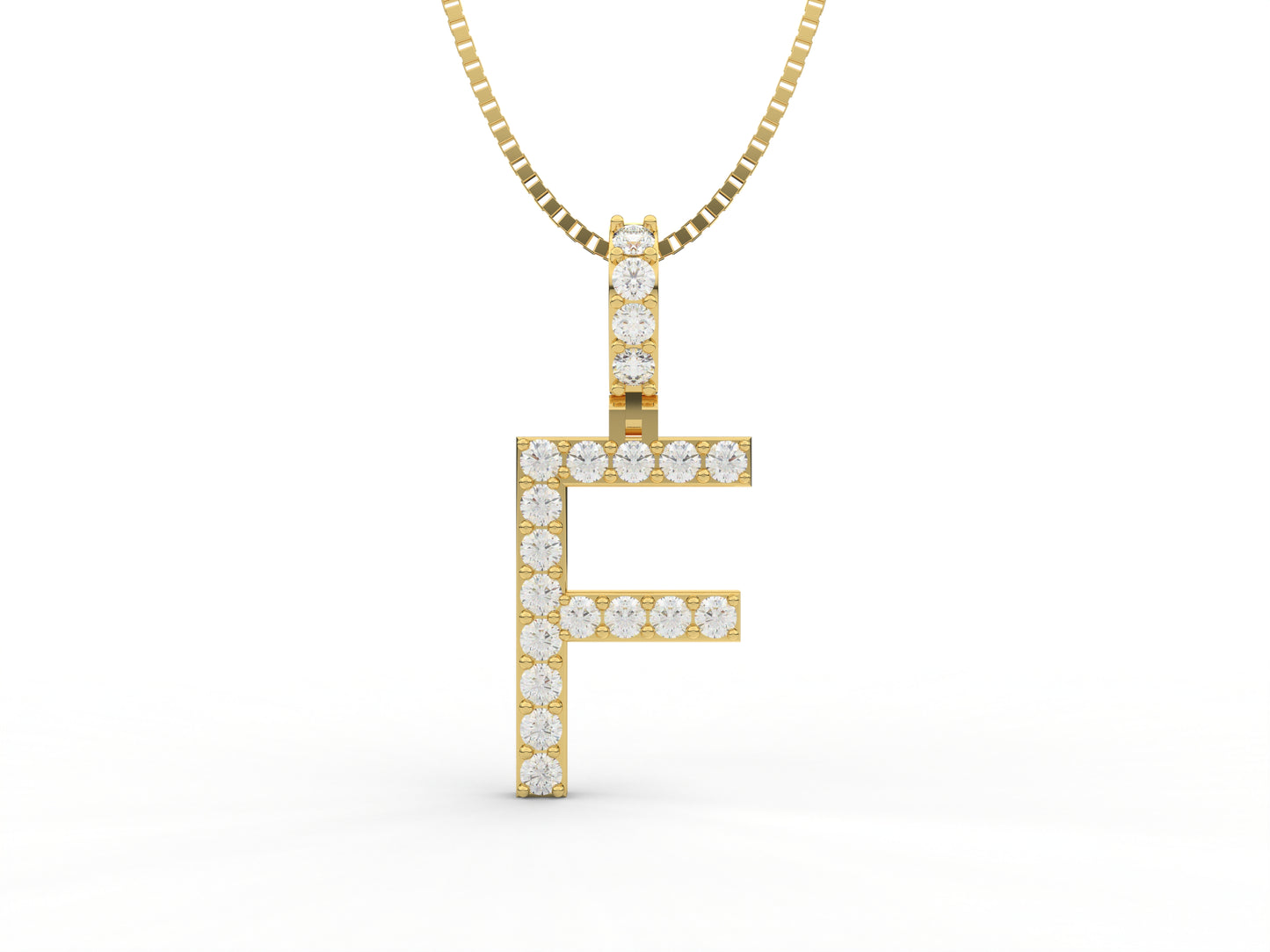 14K Yellow Gold Lab Grown Diamond Initial Charm