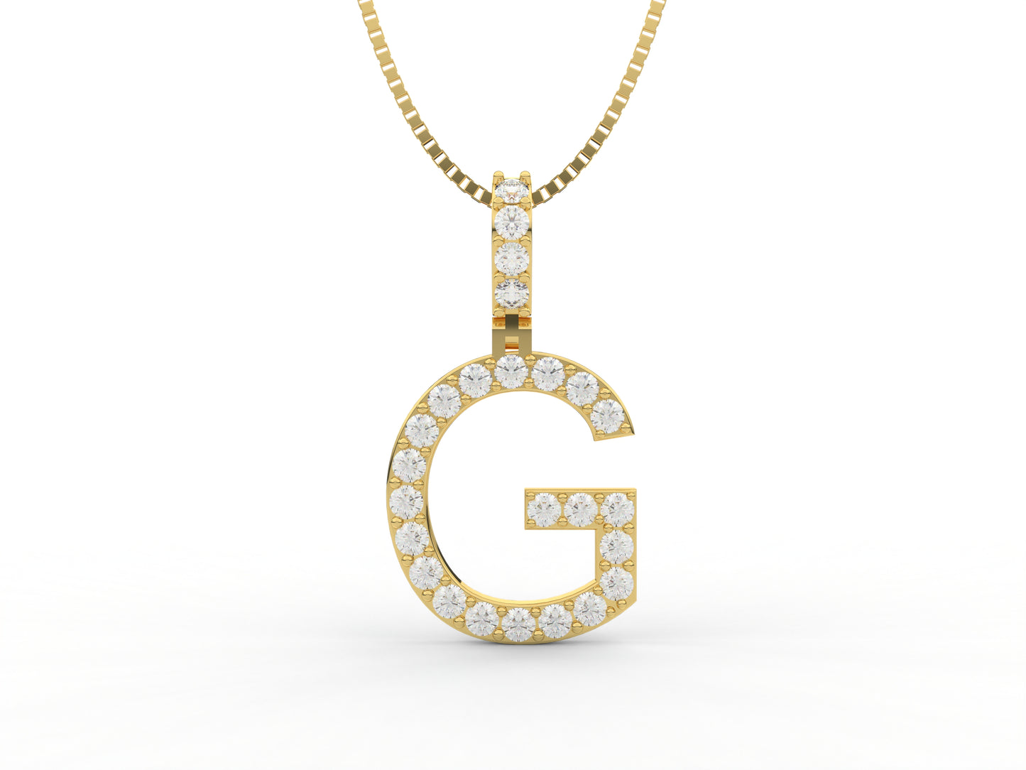 14K Yellow Gold Lab Grown Diamond Initial Charm