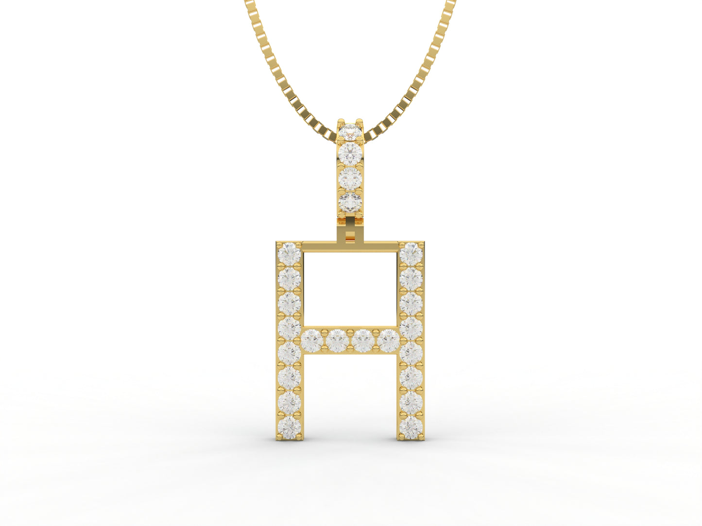 14K Yellow Gold Lab Grown Diamond Initial Charm