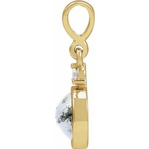 14K Yellow Gold 6 mm .03 CT Natural Diamond Pendant